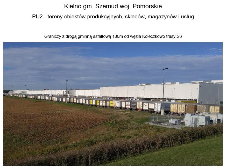 Teren inwestycyjny przy S6 pod produkcję i TLS.
